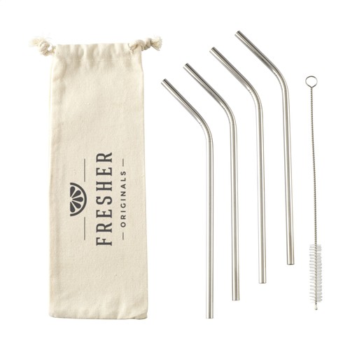 Reusable 4 pieces ECO Straw Set RVS rietjes