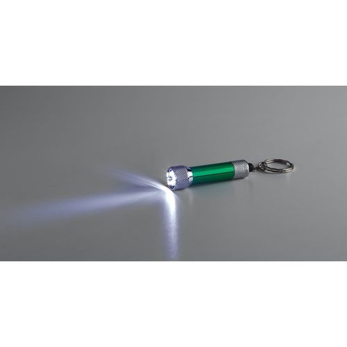 RE-LERGAN. Aluminium keyring (92% recycled) with 3-light LED torch