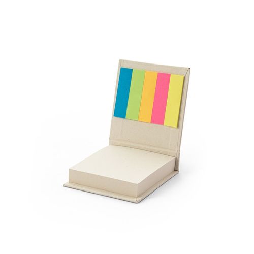 KAIRON. 2-in-1 office set, made from 100% recycled paper, with 6 sticky notepads