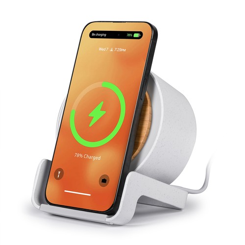 BLUETOOTH SPEAKER WITH WIRELESS CHARGER IN WHEAT STRAW+ABS,BAMBOO