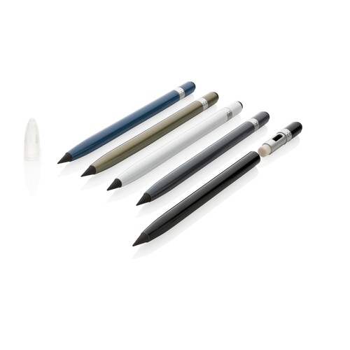 Aluminium inkless pen with eraser