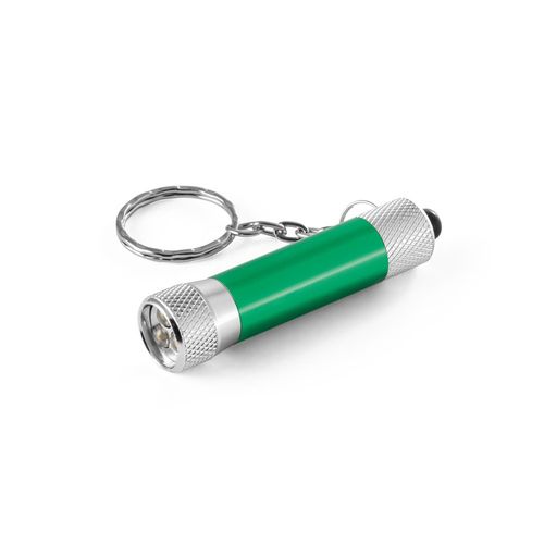 RE-LERGAN. Aluminium keyring (92% recycled) with 3-light LED torch