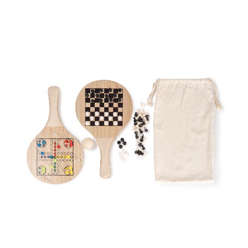 Set of beach paddle games with ball, contained in Ruta