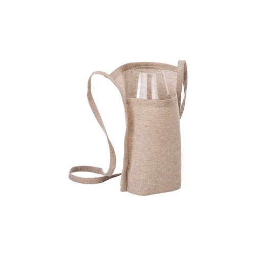 Tasting glass holder in recycled cotton 150g/m2, with 90 cm string.