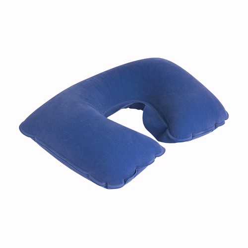 Flocked PVC inflatable travel pillow with case