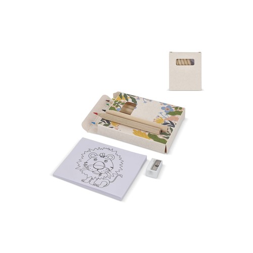 8 piece colouring set in recycled milkcarton box