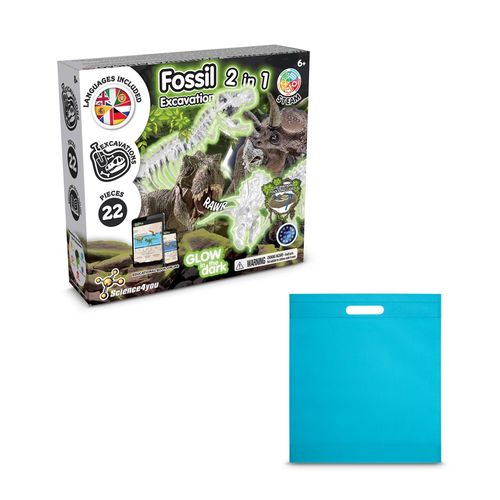 2 in 1 Fossil Excavation Kit IV. Educational game supplied with a non-woven gift bag (80 g/m²)