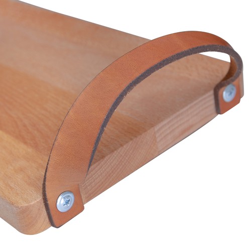 Beech board with leather handles 48x17 cm