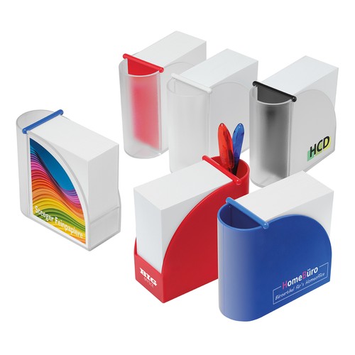 Design memo block holder with integrated organizer