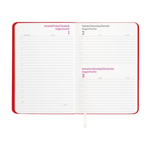 2026 daily planner with soft cover in thermo-reactive PU
