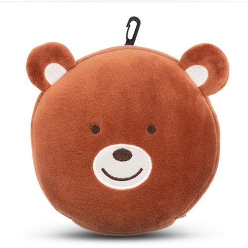 Plush teddy bear, travel pillow, eye mask | Ren