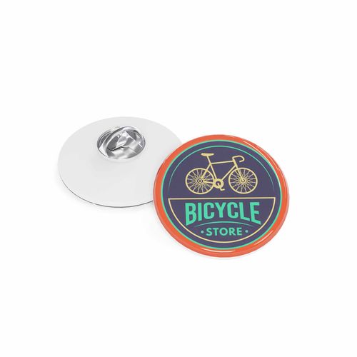 Pin Plastic with pin & clutch, Round, 40 mm, Doming in full color