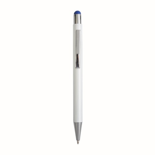 Aluminum push button ball pen with colored touch screen and laser engraved logo