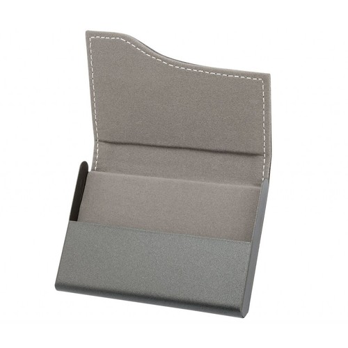 BLACK PU BURNISHED METAL TICKET HOLDER