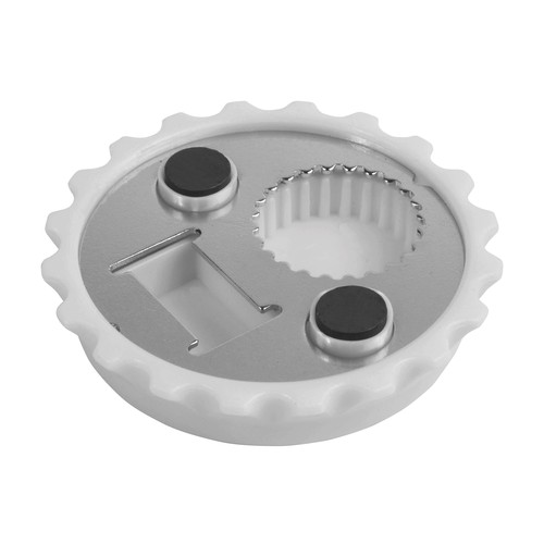 ABS and metal, bottle top-shaped, screw-top and bottle opener with magnets