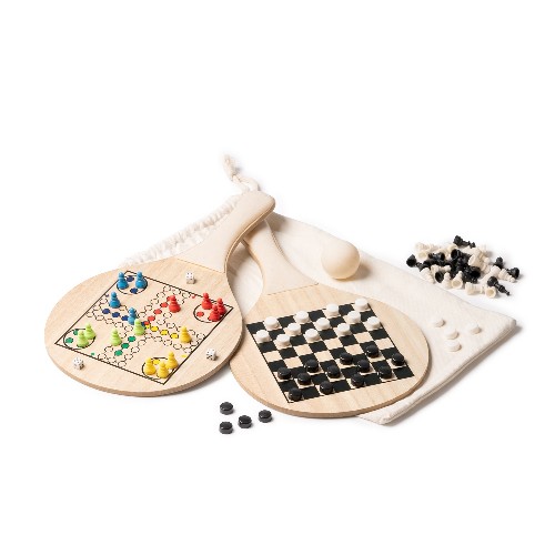 Set of beach paddle games with ball, contained in Ruta