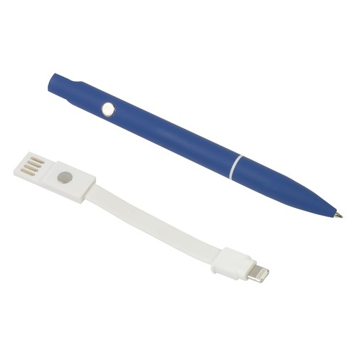 Aluminium twist pen with clip that converts to charging cable USB/Lightning/micro USB