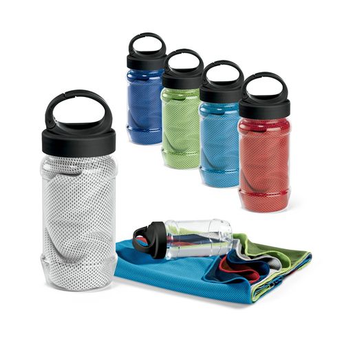 ARTX PLUS. Ensemble de bouteille en PP et PET et serviette de sport en polyamide et polyester