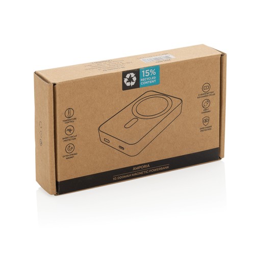 Amporia RCS recycled plastic 10.000mAh magnetic powerbank