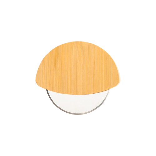 Cortador de pizza con mango de bambú y cuchilla de acero inoxidable