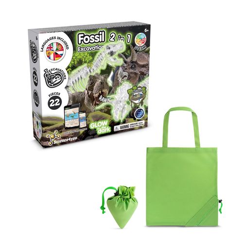 2 in 1 Fossil Excavation Kit V. Jeu éducatif livré avec un sac cadeau pliable en 190T