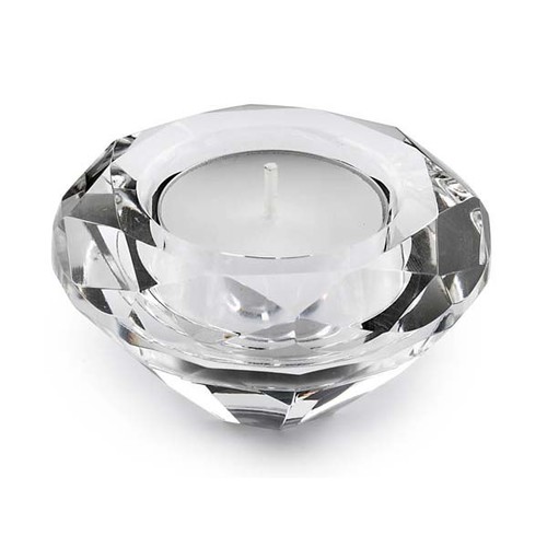 TEA-LIGHT HOLD. CRYSTAL ROUND - d=75 mm