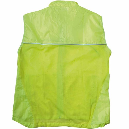 Gilet de haute visibilité en polyester avec filet aéré sur le dos de couleur fluo avec ban