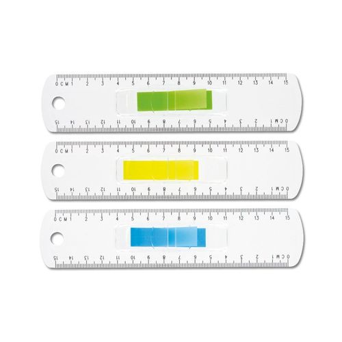15cm TRANSPARENT RULER WITH PAGE FLAGS