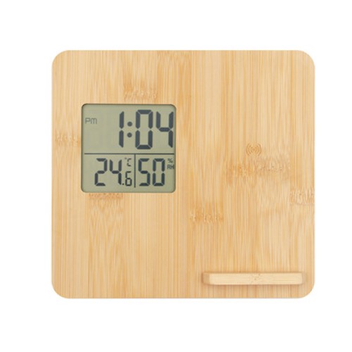 Bamboo wireless charger 10W, weather station | Kahele