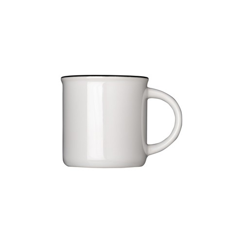 240 ml Vintage-Keramikbecher mit Sublimationsbeschichtung und farbigem Rand