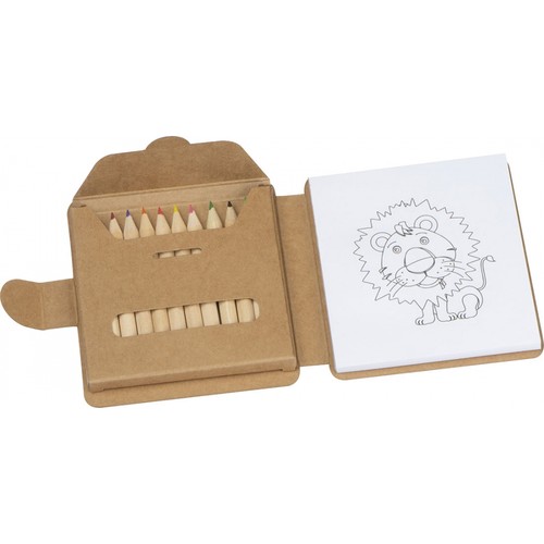 Coloring book with 12 colored pencils