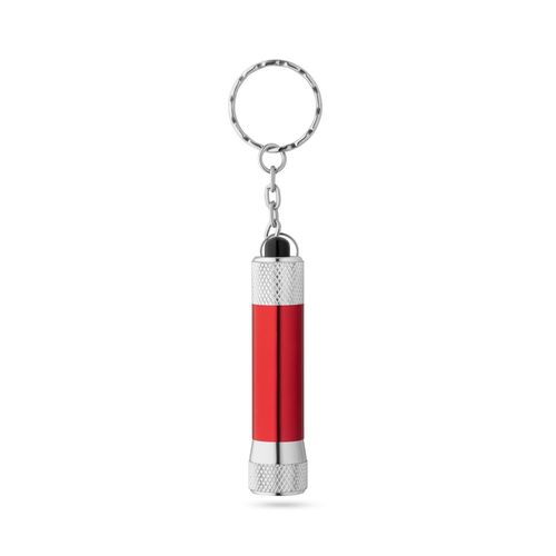 RE-LERGAN. Aluminium keyring (92% recycled) with 3-light LED torch