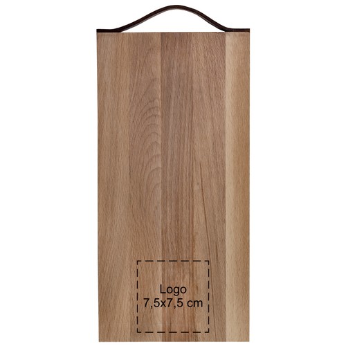 Planche avec poignée en cuir hêtre 33x16 cm