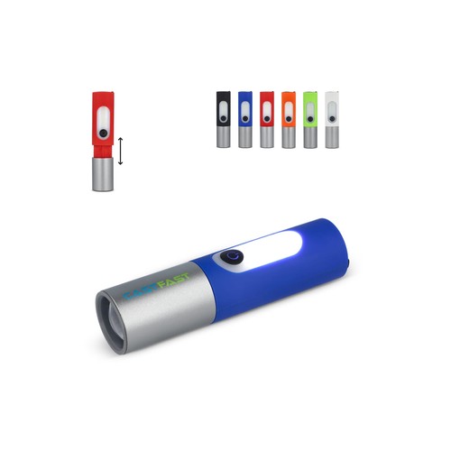 Akumulatorowa latarka LED 10 W z funkcją zoom 300 lm