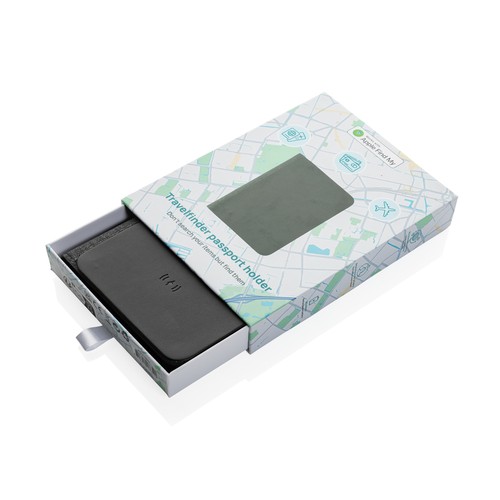 Porte-passeport en RCS avec géolocalisation Travelfinder