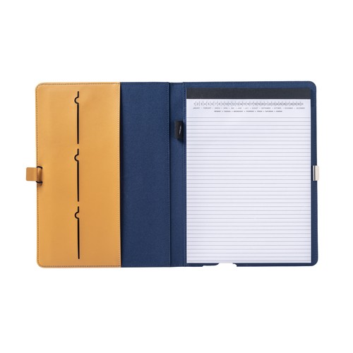 A4 block folder made of R-PET with metal closing hook