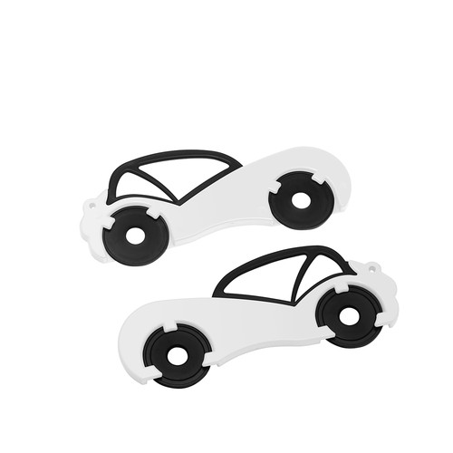 Chiphouder met twee winkelwagenmuntjes 1€ "auto"