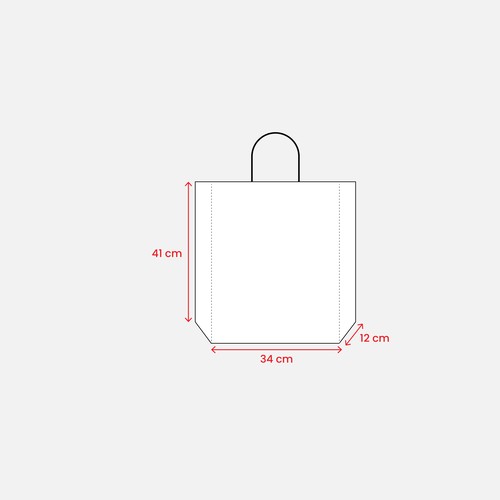 157 g/m2 laminated paper shopping bag with gusset and bottom reinforcement, string handles