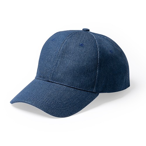 6-panel cap made from recycled denim. Embroidered Talita