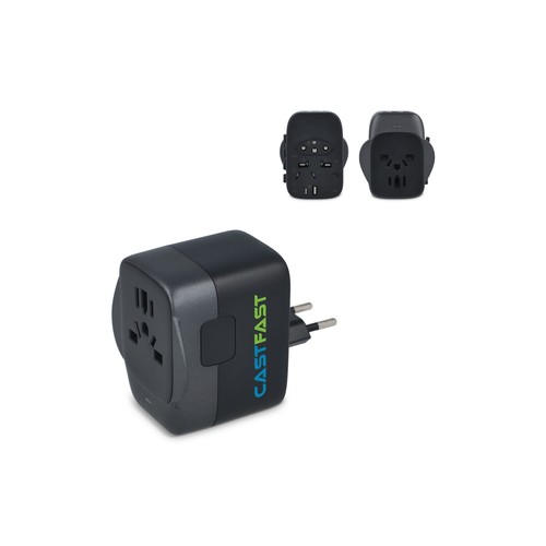 PowerPro Travel Adapter Made of Recycled Plastic
