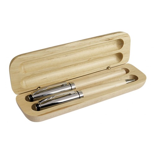 BALL PEN AND ROLLER PEN WOOD WITH BOX