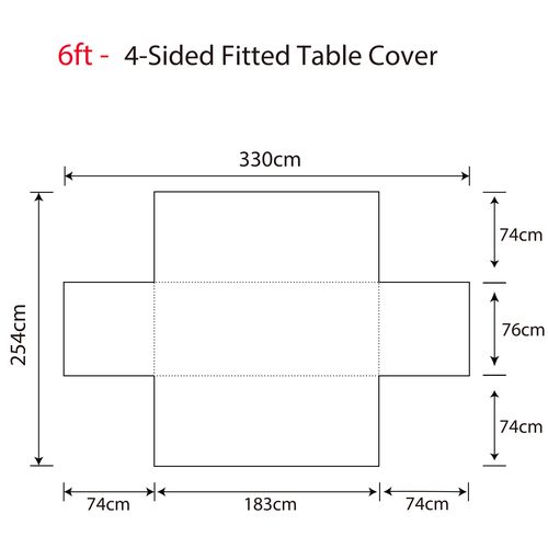 Full Coverage Fitted Tablecloth - 76x183cm (6ft Table)