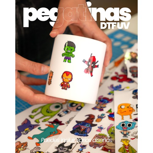 Autocollants DTF UV - 6 x 6 cm