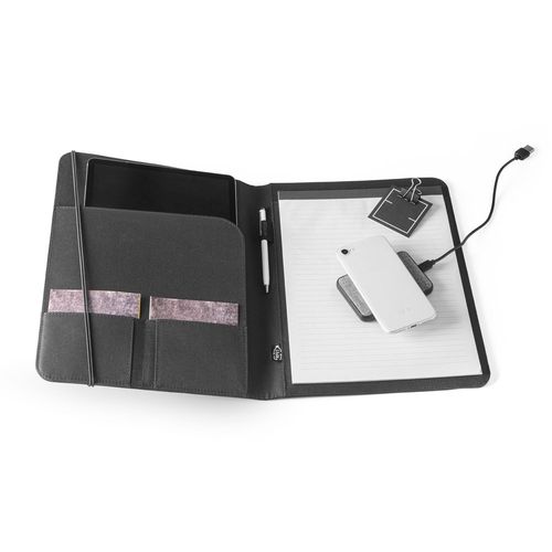 EMERGE FOLDER II. A4 folder in recycled polyester (100% rPET) 300D with elastic closure