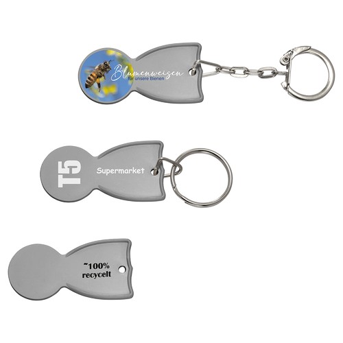 Recycling shopping trolley releaser