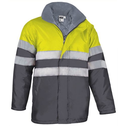 parka met reflecterende strepen