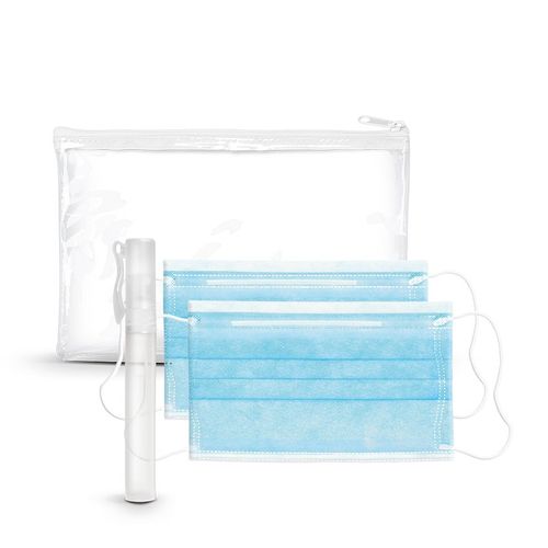 KIT TROUSSE ZIPPEE AVEC 2 MASQUES CHIR. ET VAPORISATEUR S.H.A. 9 ml