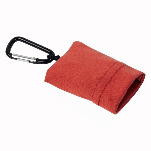 Snap hook keychain with foldable polyester microfibre screen/lens cleaning cloth