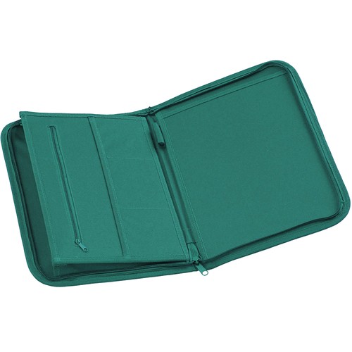 600D polyester brief folder with zip closure, 6 inside compartments