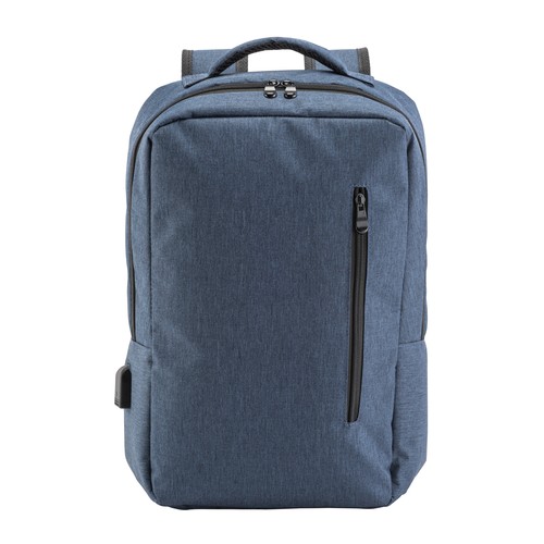 300D Polyester laptop backpack with 3 pockets. Laptop principal pocket and side pocket
